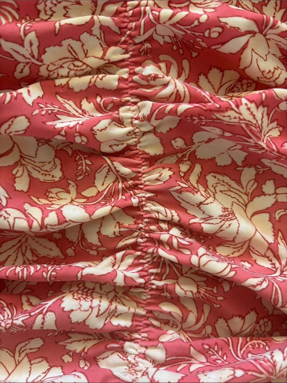 J. Crew Coral and White Floral One-Piece Swimsuit